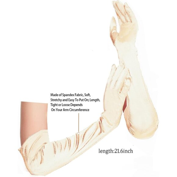 1920s Accessories Set for Women Flapper Costume Headband Necklace Gloves - Picture 6 of 7